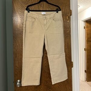 Lane Bryant Tan Mid-Rise Straight Cropped Pant